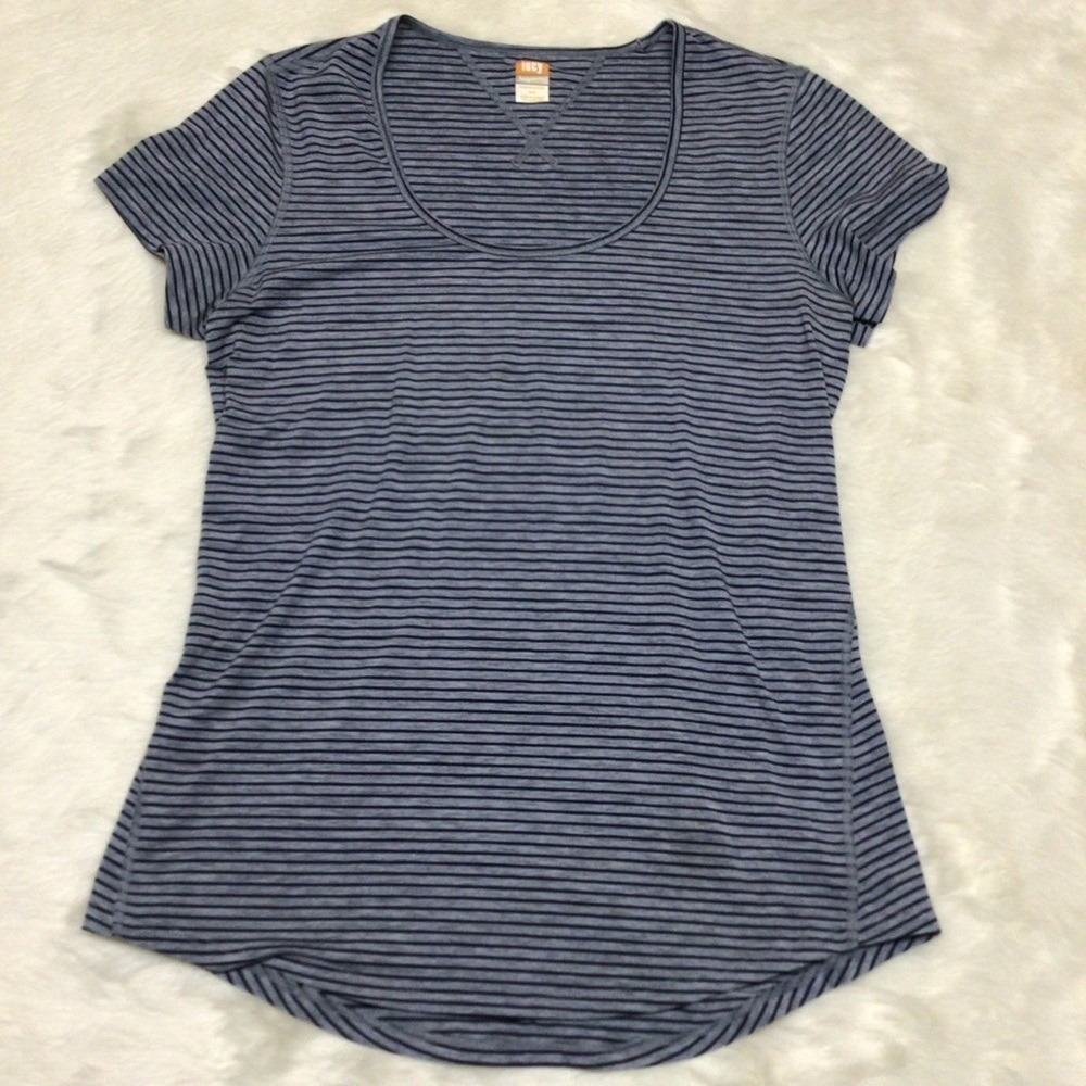 Lucy striped strech technical t-shirt gray and black